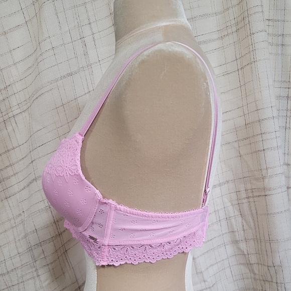 36B Push Up Bra Spring Pink Ribbing Full Support La Vie en Rose - Picture 3 of 7